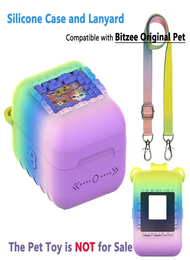 JCHPINE Silicone Cover Case for Bitzee Interactive Digital Pet and Case, Protective Skin Sleeve for Bitzee Virtual Electronic Pets Accessories (for Original 15 Animals) (Rainbow) - Image 2